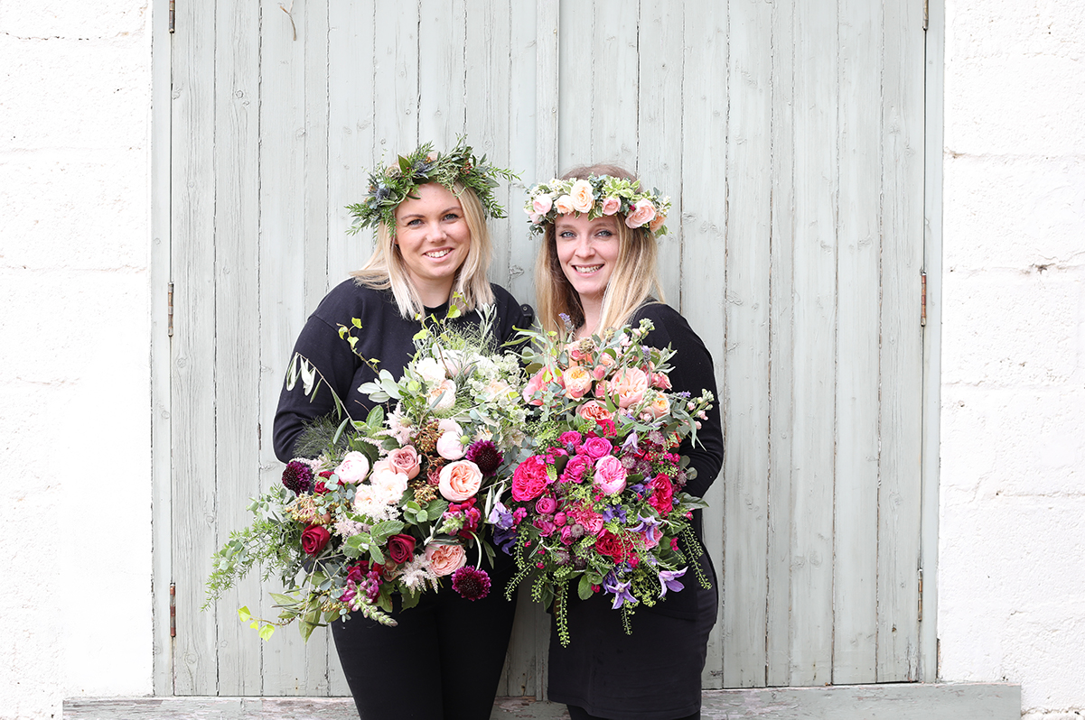 florists with wedding flowers